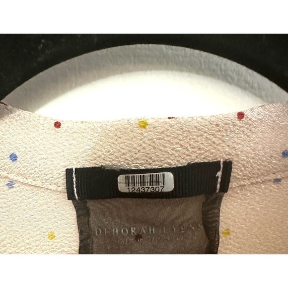 DEBORAH LYONS Pale Pink Anita Polka Dot Button-Front Dress - Sz 12 - Picture 5 of 6